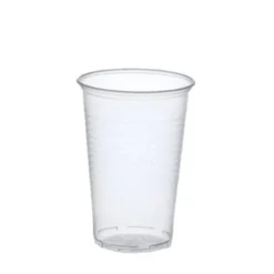 Papstar 50 Trinkbecher, PP 0,4 l Ø 9,5 cm x H: 12,2 cm transparent mit Schaumrand