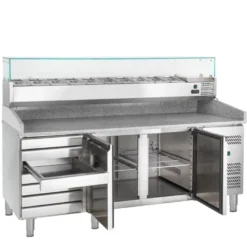 Pizzatisch ECO 2/7 mit Kühlaufsatz 10 x GN 1/4