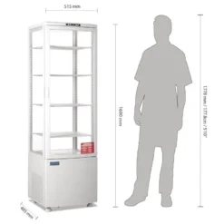 Polar C-Serie Standkühlvitrine 235 Liter mit gebogener Tür, weiß