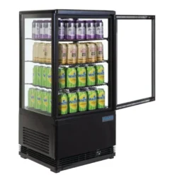 Polar C-Serie Tischkühlvitrine 68 Liter mit gebogener Tür, schwarz