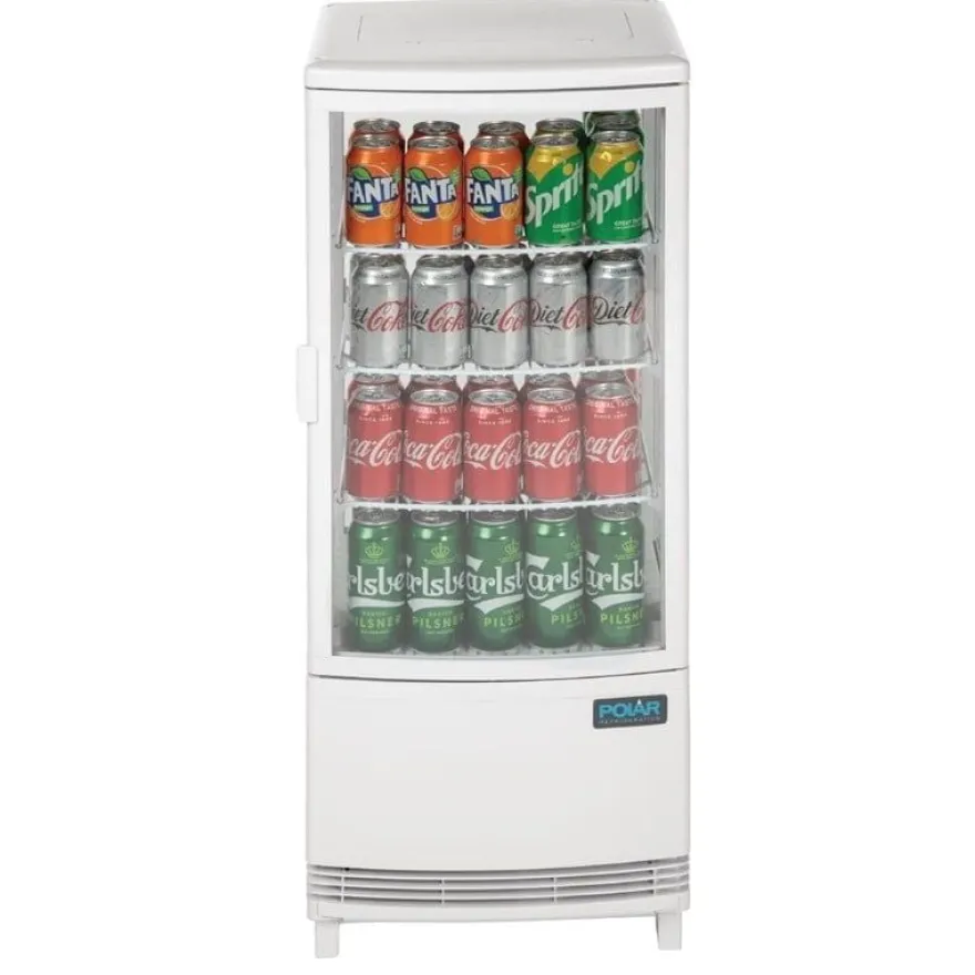 Polar C-Serie Tischkühlvitrine 86 Liter mit gebogener Tür, weiß