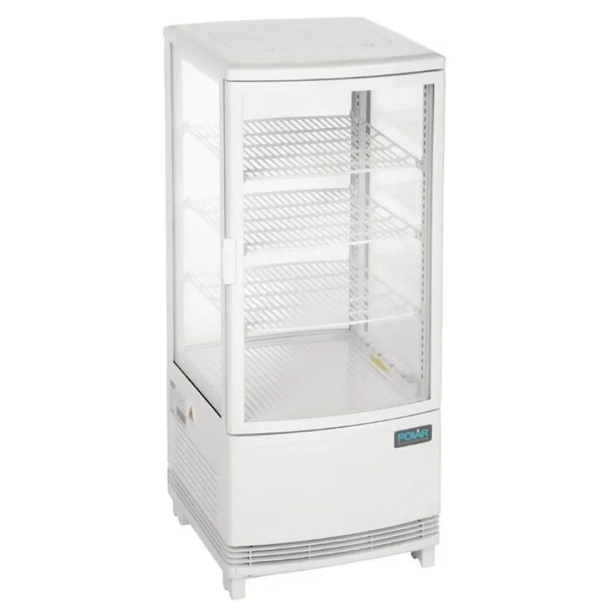 Polar C-Serie Tischkühlvitrine 86 Liter mit gebogener Tür, weiß