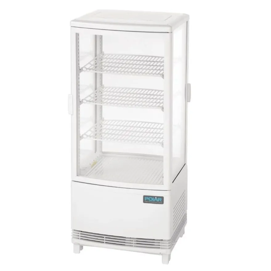 Polar C-Serie Tischkühlvitrine 86 Liter mit gebogener Tür, weiß