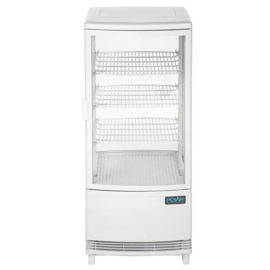 Polar C-Serie Tischkühlvitrine 86 Liter mit gebogener Tür, weiß