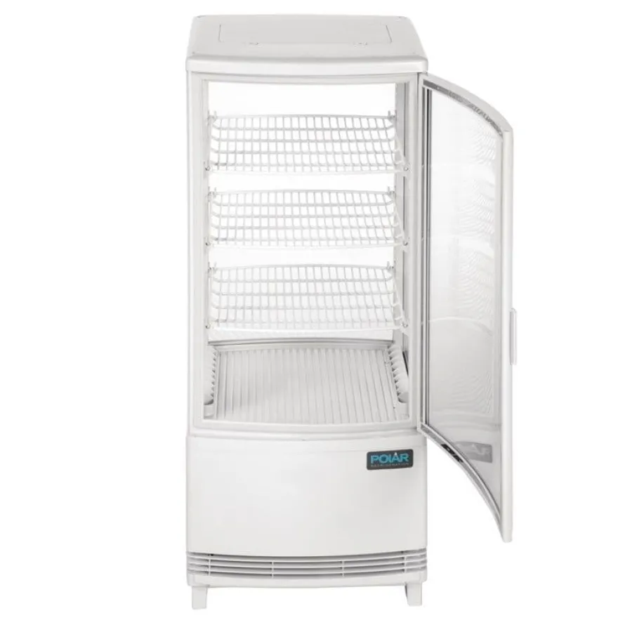 Polar C-Serie Tischkühlvitrine 86 Liter mit gebogener Tür, weiß