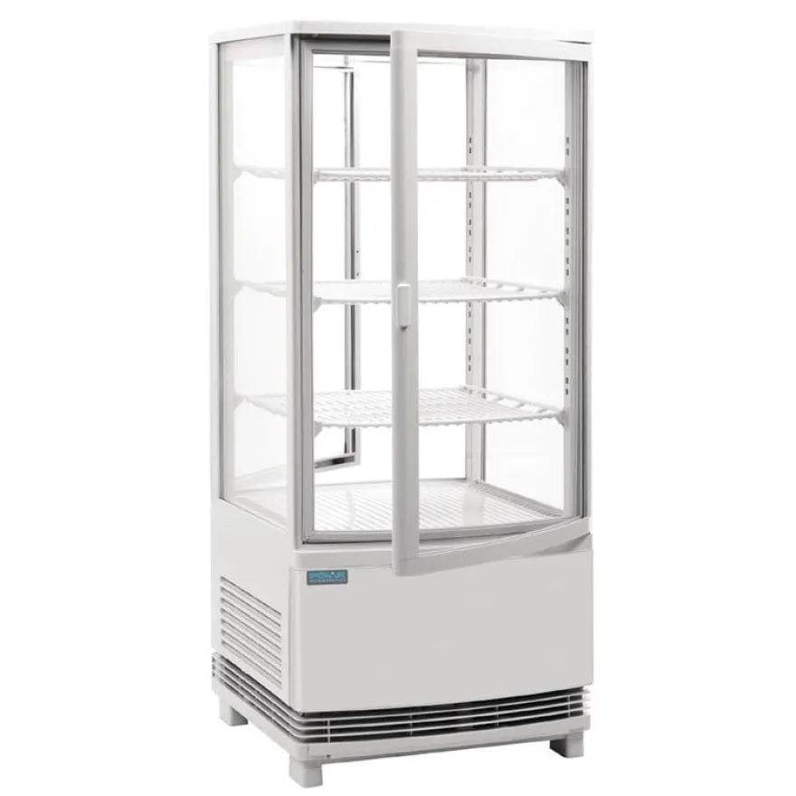 Polar C-Serie Tischkühlvitrine 86 Liter mit gebogener Tür, weiß