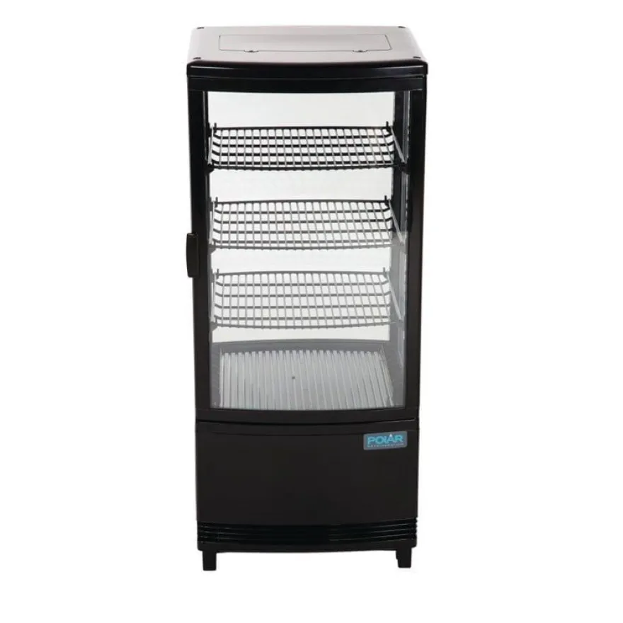 Polar C-Serie Tischkühlvitrine 86 Liter mit gebogener Tür, schwarz