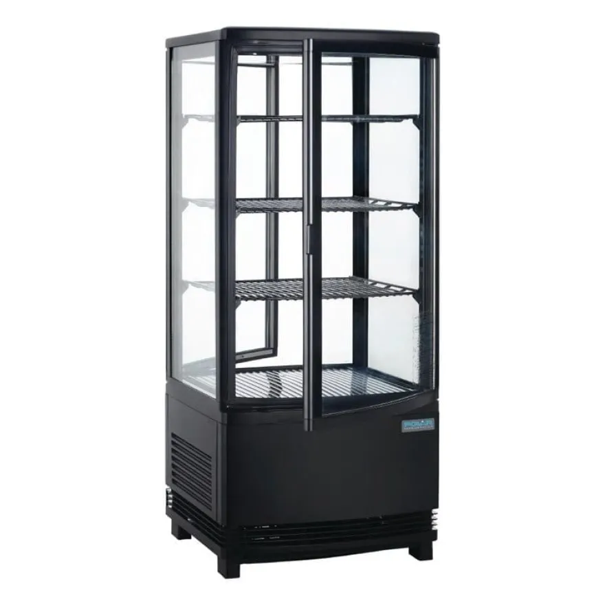 Polar C-Serie Tischkühlvitrine 86 Liter mit gebogener Tür, schwarz