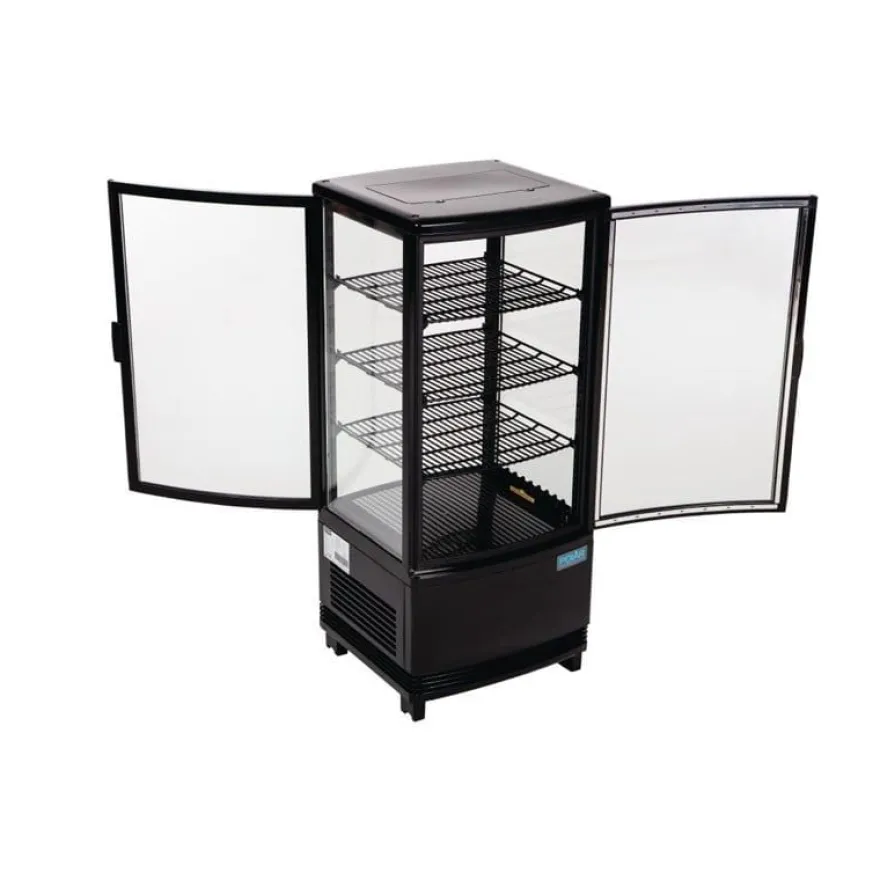 Polar C-Serie Tischkühlvitrine 86 Liter mit gebogener Tür, schwarz