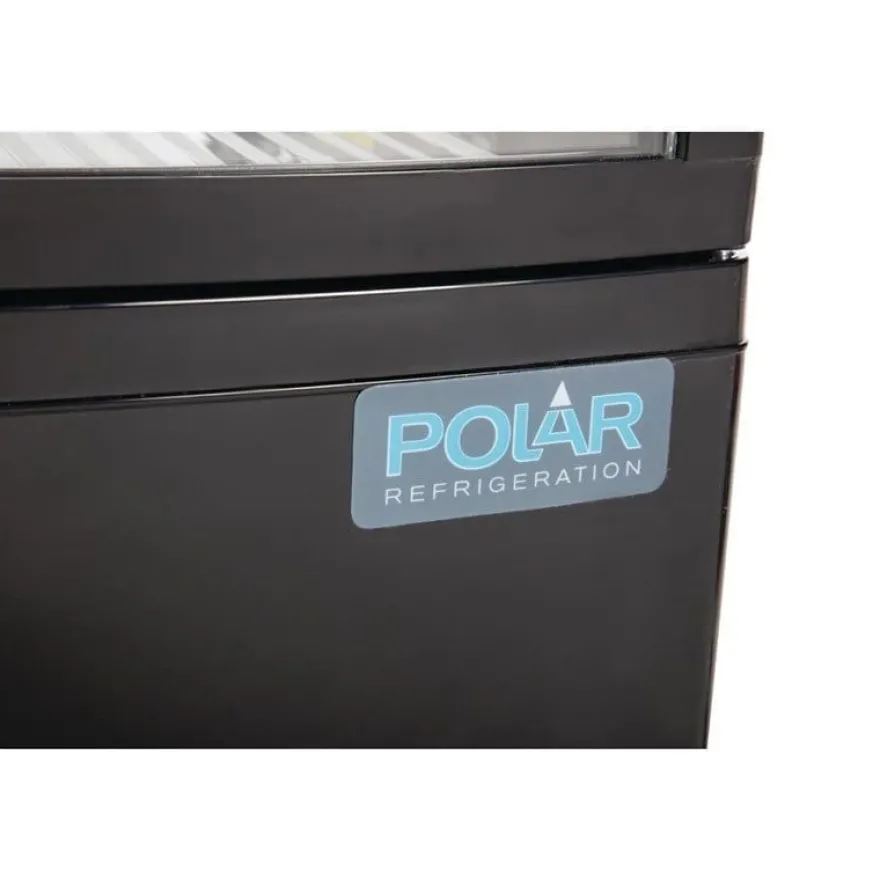 Polar C-Serie Tischkühlvitrine 86 Liter mit gebogener Tür, schwarz