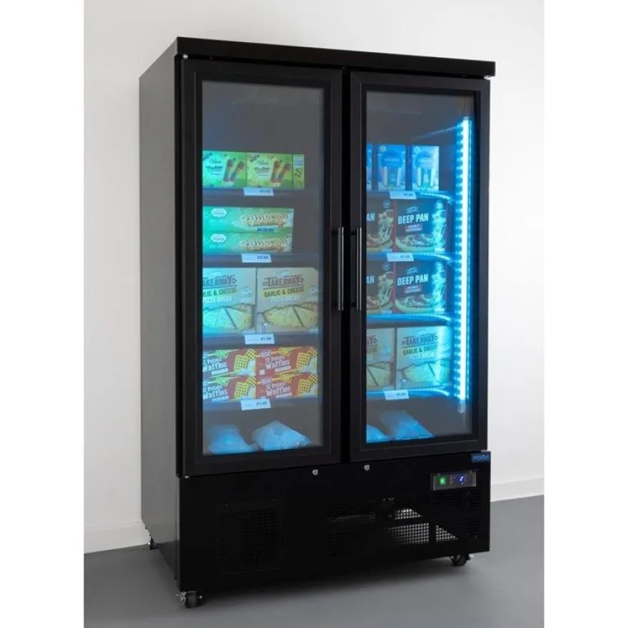 Polar G-Serie Gefrierschrank 744 Liter mit Glastür, 2-türig, schwarz