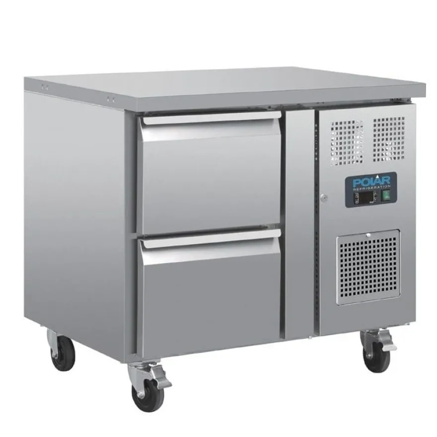 Polar Serie U GN-Kühltisch mit 2 Schubladen 124L