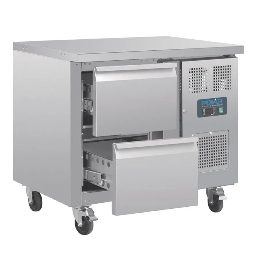 Polar Serie U GN-Kühltisch mit 2 Schubladen 124L