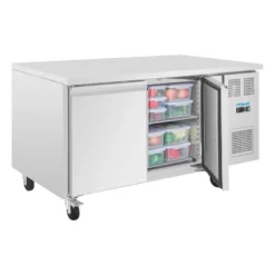 Polar U-Serie Bäckerei-Kühltisch EN 60x40 2 Türen 427 Liter auf Rollen