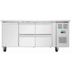Polar U-Serie Kühltisch 4 Schubladen & 1 Tür 465 Liter auf Rollen