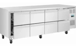 Polar U-Serie Kühltisch 8 Schubladen 616 Liter auf Rollen