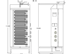 Potis Dönergrill / Gyrosgrill Elektro E3 - achteckige Fettwanne