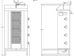 Potis Dönergrill / Gyrosgrill Erdgas GD4 - achteckige Fettwanne