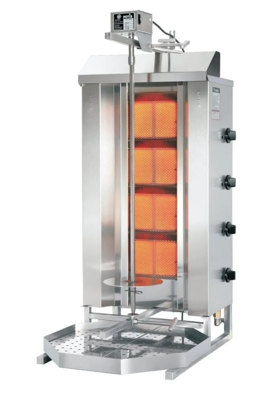 Potis Dönergrill / Gyrosgrill Propangas GD4 - achteckige Fettwanne