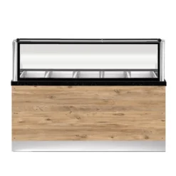 PRO LINE Bain-Marie 5x 1/1GN, 180x88x134cm, schwarzer Granit, LED Beleuchtung