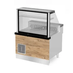 PRO LINE Fleischtheke 140x88x134cm, schwarzer Granit, LED Beleuchtung