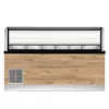 PRO LINE Salattheke 6x 1/1GN, 226x88x134cm, schwarzer Granit, LED Beleuchtung