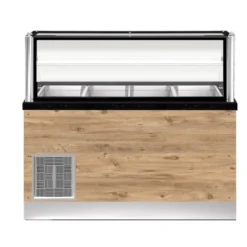 PRO LINE Salattheke 4x 1/1GN, 150x88x134cm, schwarzer Granit, LED Beleuchtung