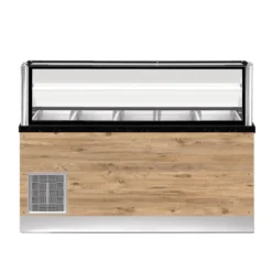 PRO LINE Salattheke 5x 1/1GN, 180x88x134cm, schwarzer Granit, LED Beleuchtung
