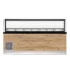PRO LINE Salattheke 7x 1/1GN, 256x88x134cm, schwarzer Granit, LED Beleuchtung