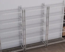 Regalsystem – verchromt – 5 Böden – 910 x 455 x 1810 mm