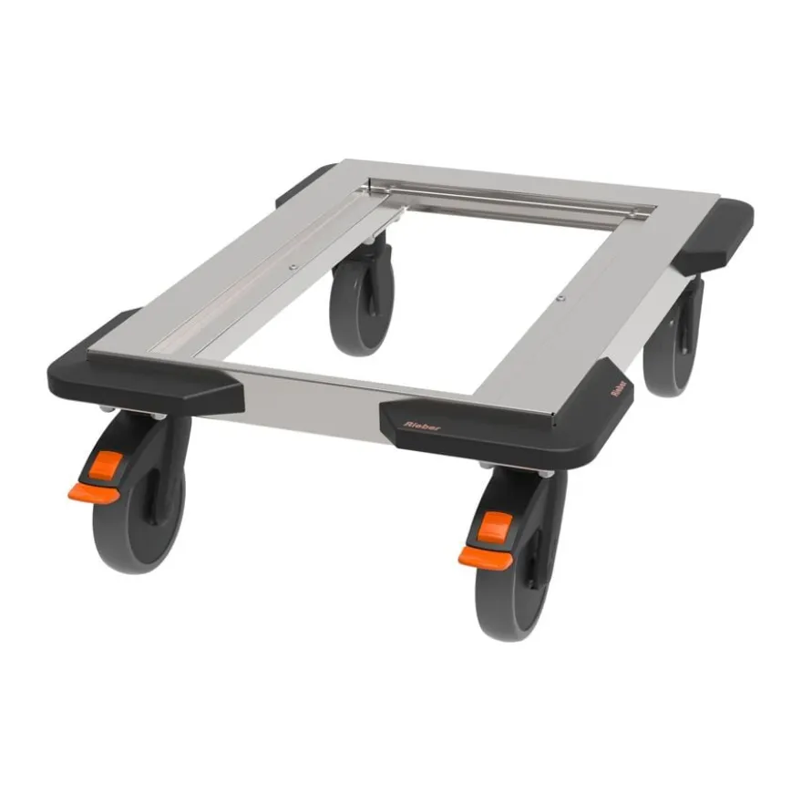 Rieber Edelstahl-Fahrgestell für thermoport® Transport-Boxen aus Kunststoff