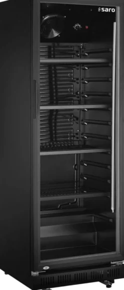 SARO Getränkekühlschrank mit Glastür - schwarz, Modell GTK 360