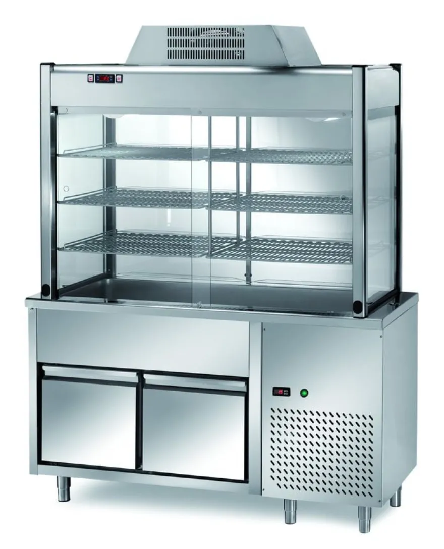 Selbstbedienungskühlvirtrine PROFI mit zwei Schubladen 1500x700x2000 - 4x GN 1/1