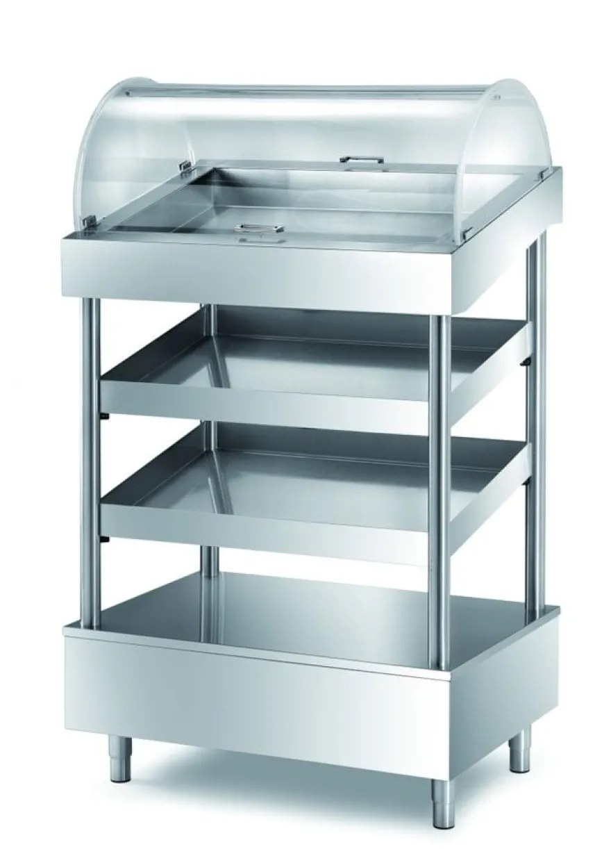 Selfservice Ablage PROFI für Besteck, Gläser und Servietten mit Grundboden für Tablettablage 1000x700x1740