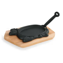 Servierpfanne Cast Iron 35, mit Holzuntersetzer, 27 x 16 x 2 cm