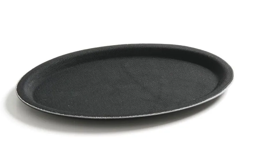 Serviertablett "Rubberform" oval, schwarz, 200 x 265 mm
