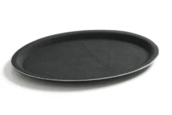 Serviertablett "Rubberform" oval, schwarz, 325x530 mm