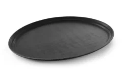 Serviertablett, schwarz - oval 735x600x35 mm