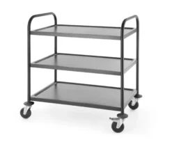 Servierwagen mattschwarz 3 Borde