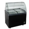 Speiseeisvitrine mit Glas-Schiebedeckel – 6 x 5 L – 273 L – schwarz