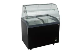 Speiseeisvitrine mit Glas-Schiebedeckel – 6 x 5 L – 273 L – schwarz