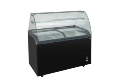 Speiseeisvitrine mit Glas-Schiebedeckel – 9 x 5 L – 278 L – schwarz