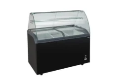 Speiseeisvitrine mit Glas-Schiebedeckel – 9 x 5 L – 278 L – schwarz