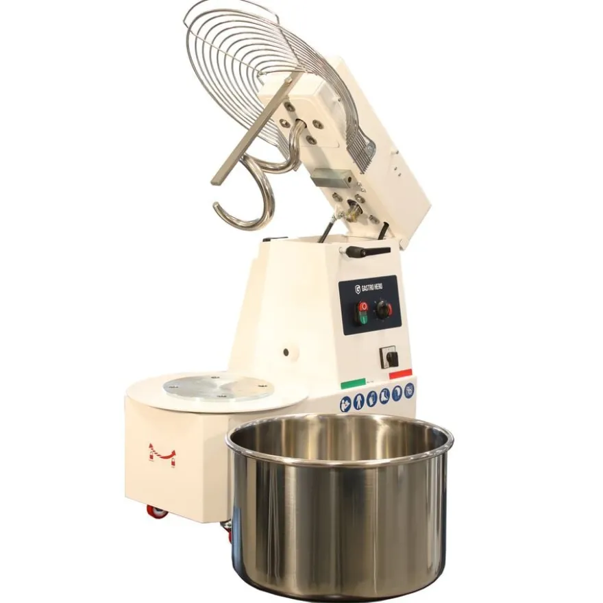 Spiral-Teigknetmaschine PROFI 42 Liter 400V mit Rollen - variabler Kopf und 2 Geschwindigkeiten