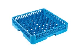 Spülkorb 500x500 mm mit hohen Fingern für Teller & Bleche, blau