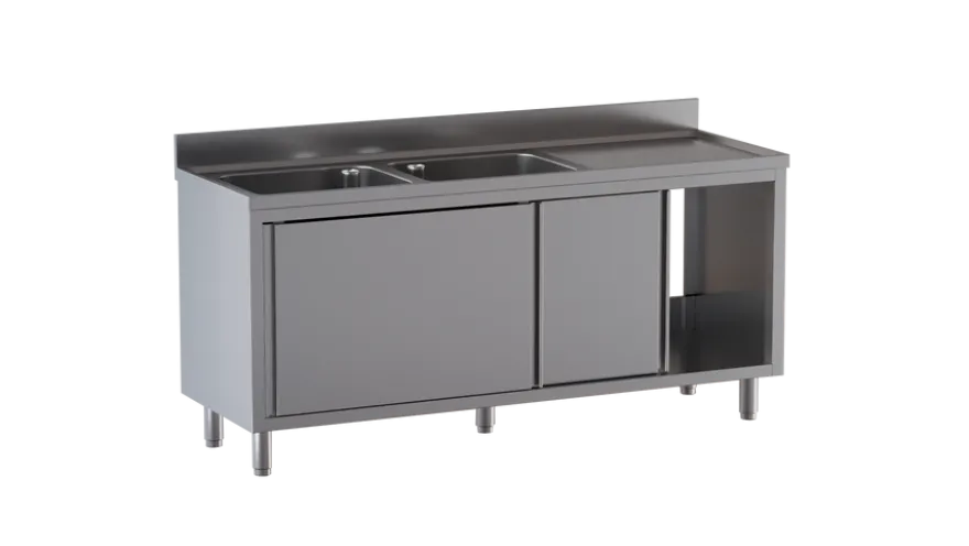 Spülschrank ECO 18x6 mit 2 Becken links