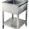 Spültisch Basic 6x7 mit 1 Becken, Aufkantung und Grundboden