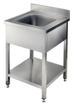 Spültisch Basic 6x7 mit 1 Becken, Aufkantung und Grundboden