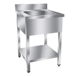 Spültisch Basic 6x7 mit 1 Becken, Aufkantung und Grundboden