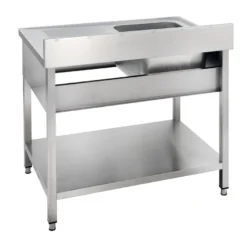 Spültisch Basic 10x6 mit 1 Becken links, Aufkantung und Grundboden